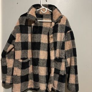 Plaid Kids Jacket - Black and Tan
